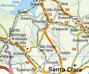 Cuba Road and Topographic Tourist Map.