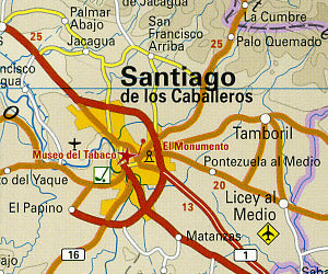 Dominican Republic and Haiti Road and Topographic Tourist Map.