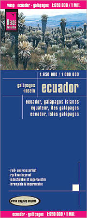 Ecuador and Galapagos Islands, Road and Topographic Tourist Map.