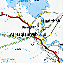 Iraq and Kuwait Road and Topographic Tourist Map.