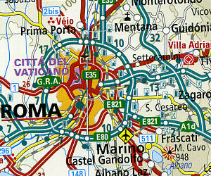 Italy Road and Topographic Tourist Map.