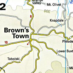 Jamaica Road and Topographic Tourist Map.