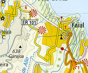 Madeira Road and Topographic Tourist Map, Portugal.