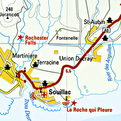 Mauritius Island, Reunion and Rodriquez Road and Topographic Tourist Map, Indian Ocean.