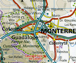 Mexico Road and Topographic Tourist Map.