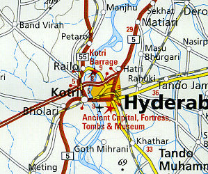 Pakistan Road and Topographic Tourist Map.