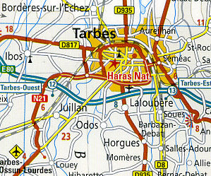 Pyrenees and Andorra Road and Topographic Tourist Map.