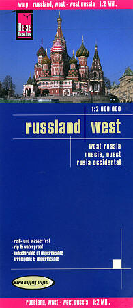 Russia, Western, Road and Topographic Tourist Map.