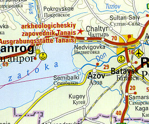 Russia, Western, Road and Topographic Tourist Map.