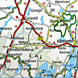 Scandinavia South (Sweden & Norway) Road and Topographic Tourist Map.