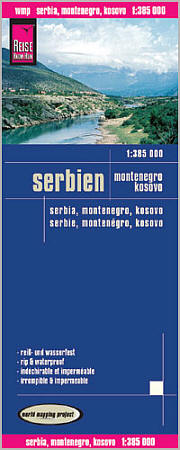 Serbia and Montenegro, Road and Topographic Tourist Map.