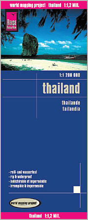 Thailand, Road and Topographic Tourist Map.