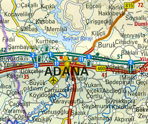 Turkey, Road and Topographic Tourist Map.