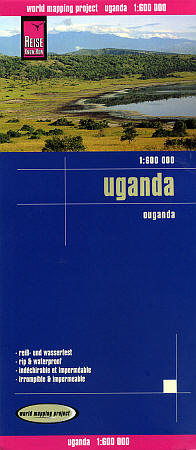 Uganda Road and Topographic Tourist Map.