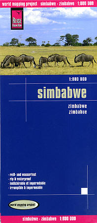 Zimbabwe Road and Topographic Tourist Map.