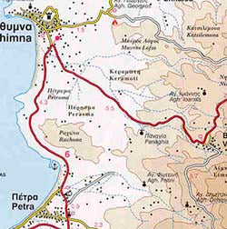 Lesbos Island Road and Tourist Map.