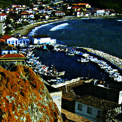 Limnos Island, Road and Physical Tourist Map, Greece.