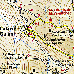 Serifos Island Road and Physical Tourist Map.