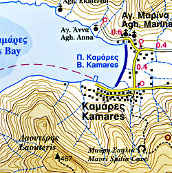 Sifnos Island Road and Physical Tourist Map.