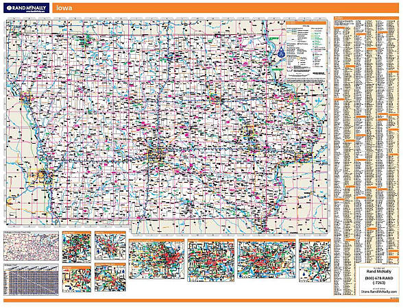 Iowa WALL Map.