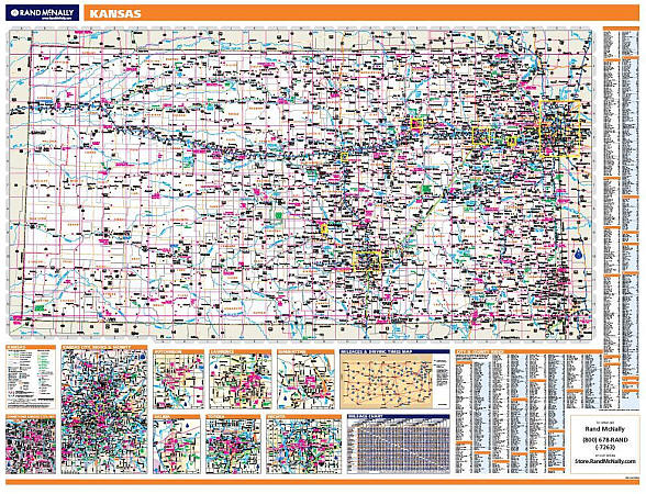 Kansas WALL Map.