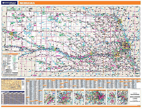 Nebraska WALL Map.