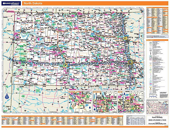 North Dakota WALL Map.