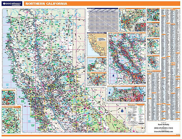 California Northern WALL Map, America.