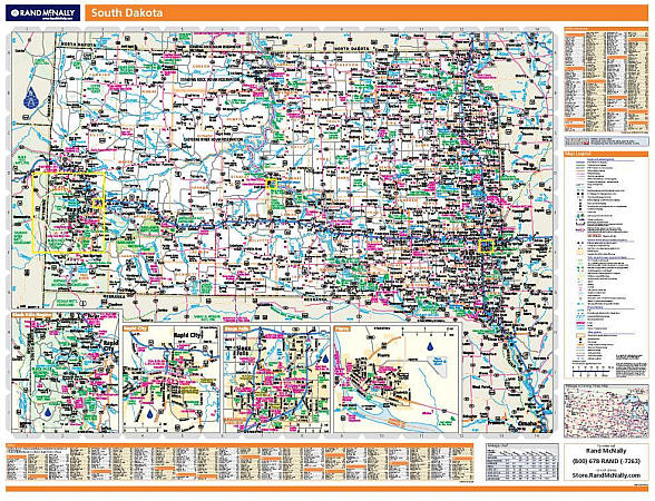 South Dakota WALL Map, America.