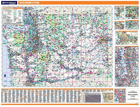 Compass Map Wa Washington WALL Map, America.