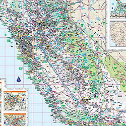 California WALL Map, America.