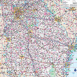 Georgia WALL Map, America.