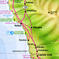 Hawaii Road and Tourist Map, America.