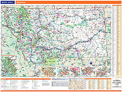 Montana WALL Map, America.