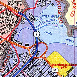 Boston, NORTH SUBURBAN Street Map, Massachusetts, America.