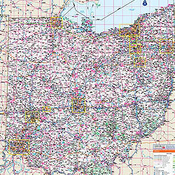 Ohio WALL Map, Ohio, America.