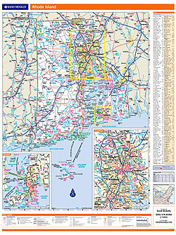 Rhode Island WALL Map, America.