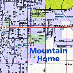 Southern Idaho Cities Street Map, Idaho, America.