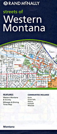 Great Falls, Butte, Helena, Kalispell and Missoula, "WESTERN" Montana City Street Maps, Montana, America.