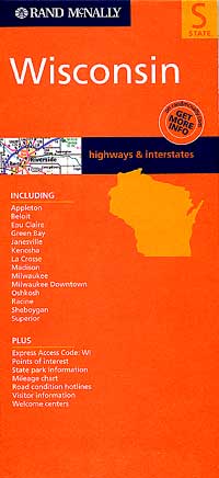 Wisconsin Road and Tourist Map, America.