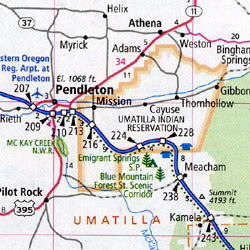 Oregon Road and Tourist Map, America.