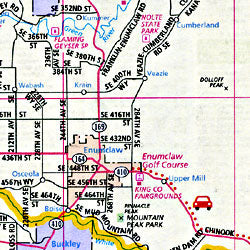 Puget Sound Area Road and Tourist Map, Washington, America.