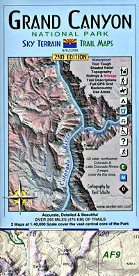 Grand Canyon National Park, Road and Recreation Map.