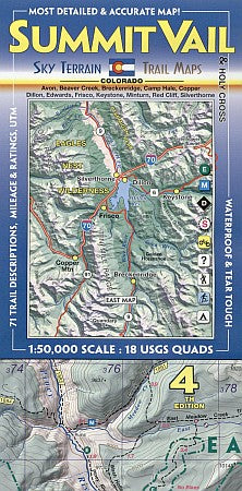 Summit, Vail, and Holy Cross Hiking Map.