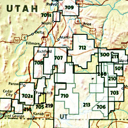 Bryce Canyon National Park, Road and Recreation Map, Utah, America.