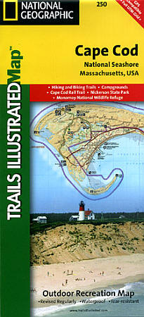 Cape Cod National Seashore, Road and Recreation Map, America.