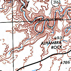 Glen Canyon and Capitol Reef National Park, Road and Recreation Map, Utah, America.