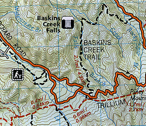 Great Smoky Mountains National Park, Road and Recreation Map, North Carolina, America.