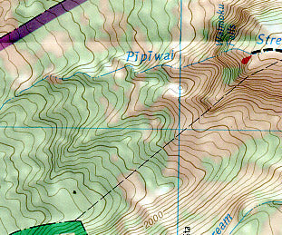 Haleakala National Park, Road and Topographic Recreation Map, Maui, Hawaii State, America.