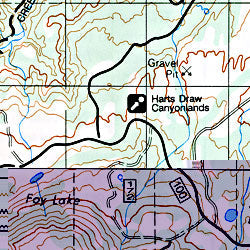 Manti - Lasal National Forest, Road and Recreation Map, Utah, America.